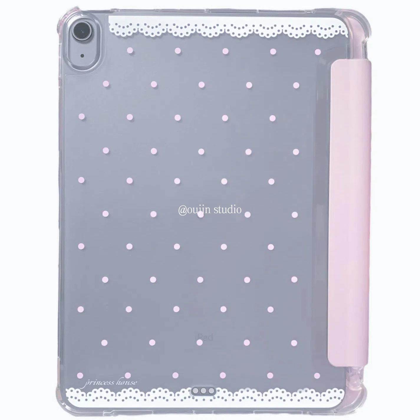 韩系ins少女蕾丝高级感气质女适用2025ipad12.9平板保护套带笔槽支架苹果pro11寸air6/10.2寸软壳保护套防摔,淘宝优惠券,粉丝福利购,淘宝优惠卷