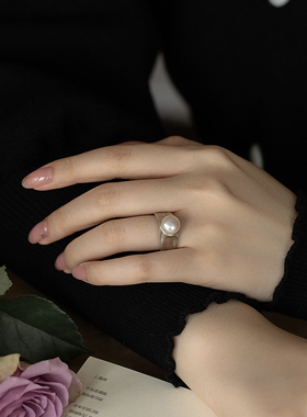 戒指复古珍珠戒指925银小众设计