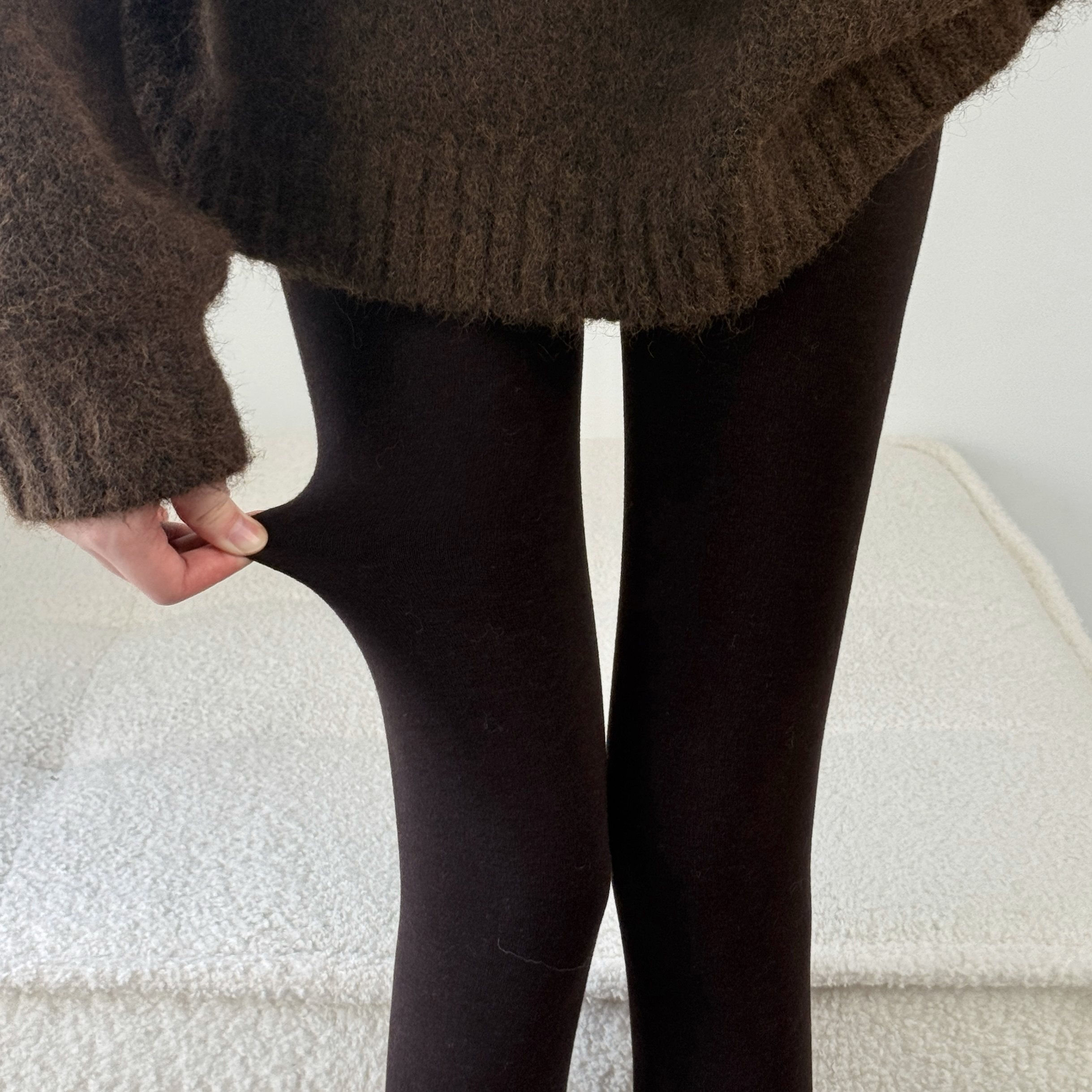 陆甜茶2025爆款黑咖啡色漫画腿打底裤显瘦女秋冬保暖加绒款连裤袜,淘宝优惠券,粉丝福利购,淘宝优惠卷
