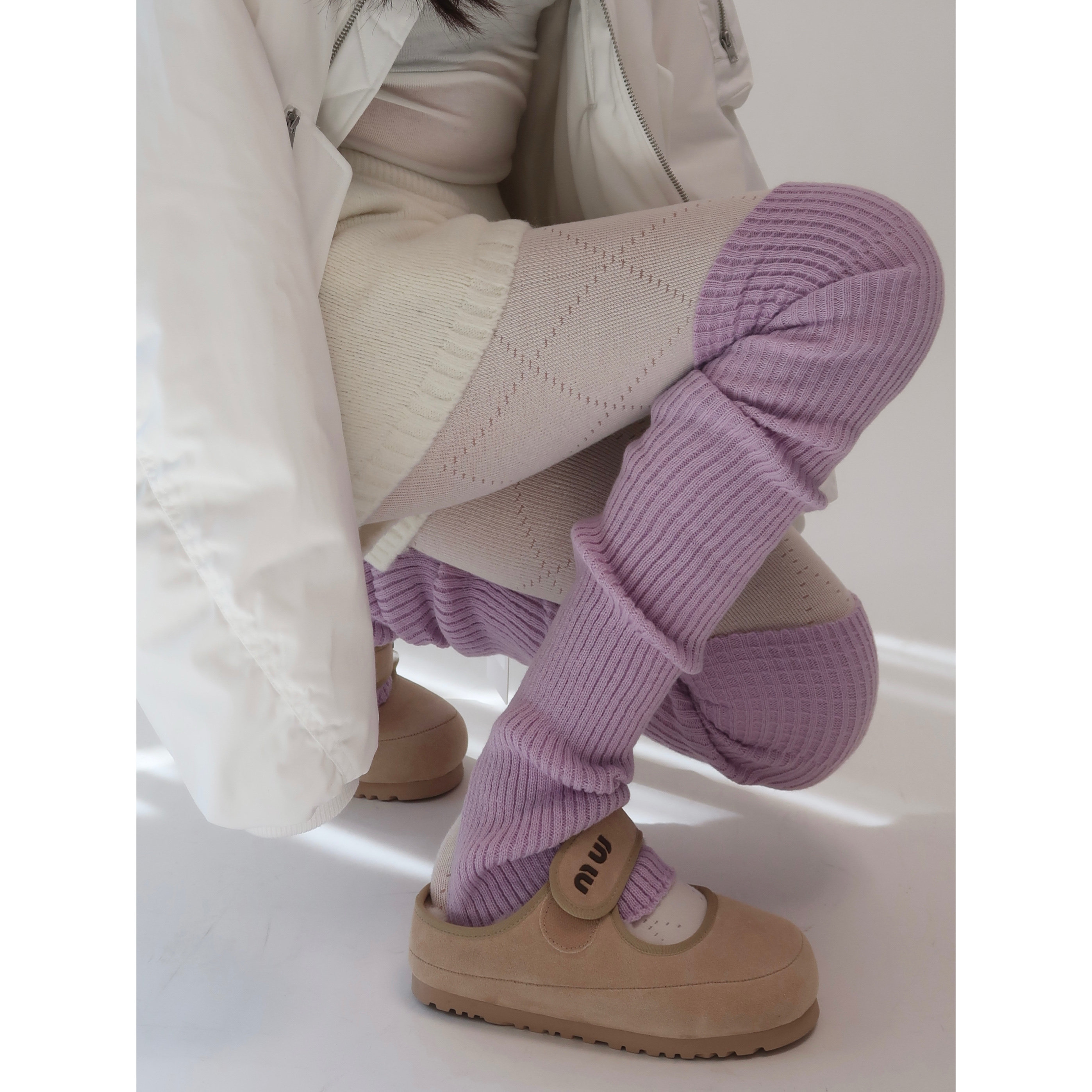 陆甜茶75cm芭蕾紫色优雅弹力保暖秋冬瑜伽过膝堆堆袜袜套腿套踩脚,淘宝优惠券,粉丝福利购,淘宝优惠卷