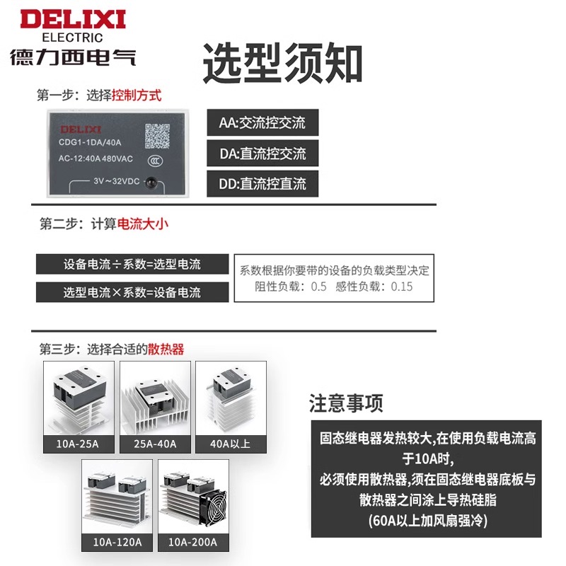 德力西小型固态继电器 24v直流控制交流220v固体接触器SSR-da25a-图1