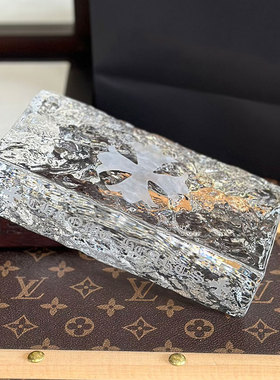 闪亮通透十字架进口水晶镇纸摆件