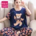Bộ đồ ngủ nữ mùa hè ngắn tay cotton quần nhà dịch vụ phù hợp với phiên bản Hàn Quốc của bộ đồ ngủ dễ thương cho bé gái bằng vải cotton mỏng - Giống cái đồ ngủ thu đông cho nữ Giống cái