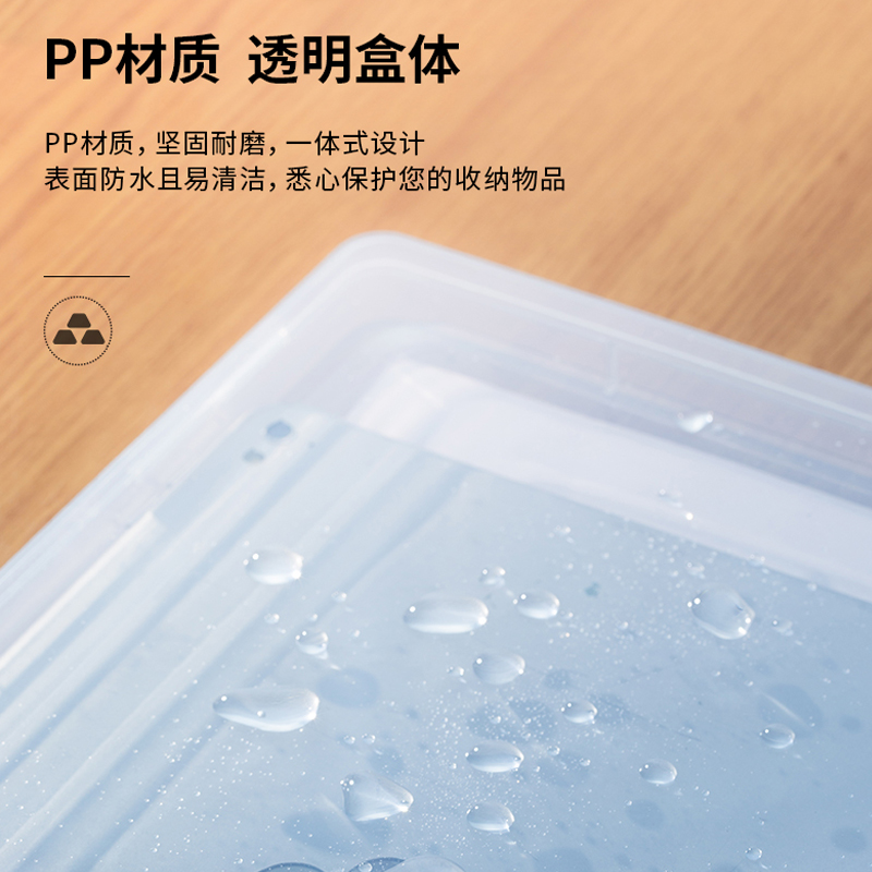 得力透明文件盒a4文件塑料PP档案盒试卷户口本毕业证件收纳资料盒 - 图0