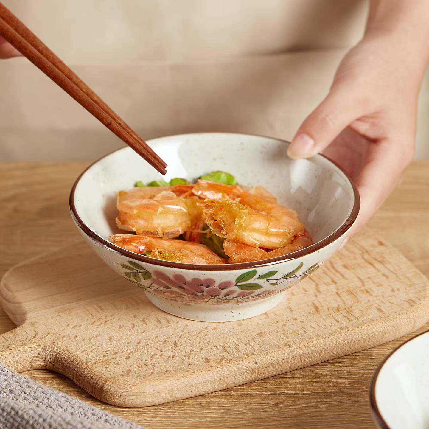 中式陶瓷配菜碗复古甜品糖水碗耐高温釉下彩饭碗商用饭店酒碗古风