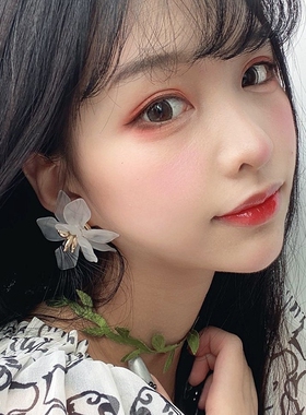 夏季白色花朵耳环韩国气质网红高级感百搭耳钉2022年新款潮耳饰女