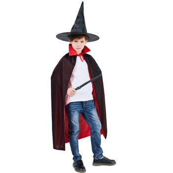 ຫມວກ Halloween ສີດໍາ oxford ຜ້າ peaked hat Christmas hat Harry Potter magic witch hat wizard