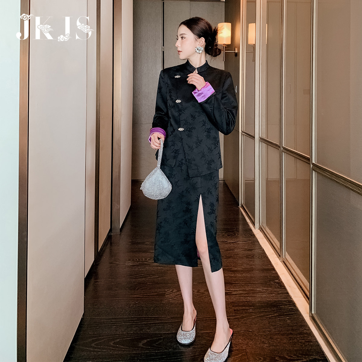 jkjs唐装女中国风立领外套改良汉服 jkjs上衣