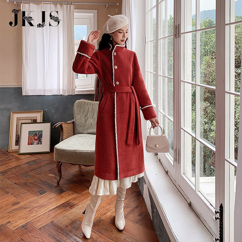 jkjs旗舰店唐装女改良版汉服秋冬中式大衣复古女装冬加厚旗袍外套中国风冬装0