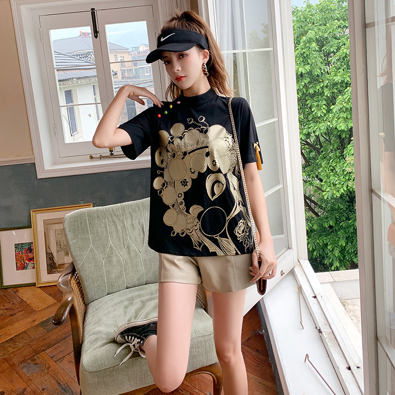 唐装夏装女旗袍改良汉服中国风t恤 jkjs上衣