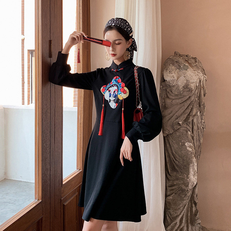 改良版旗袍秋冬2022年新款连衣裙 jkjs旗袍