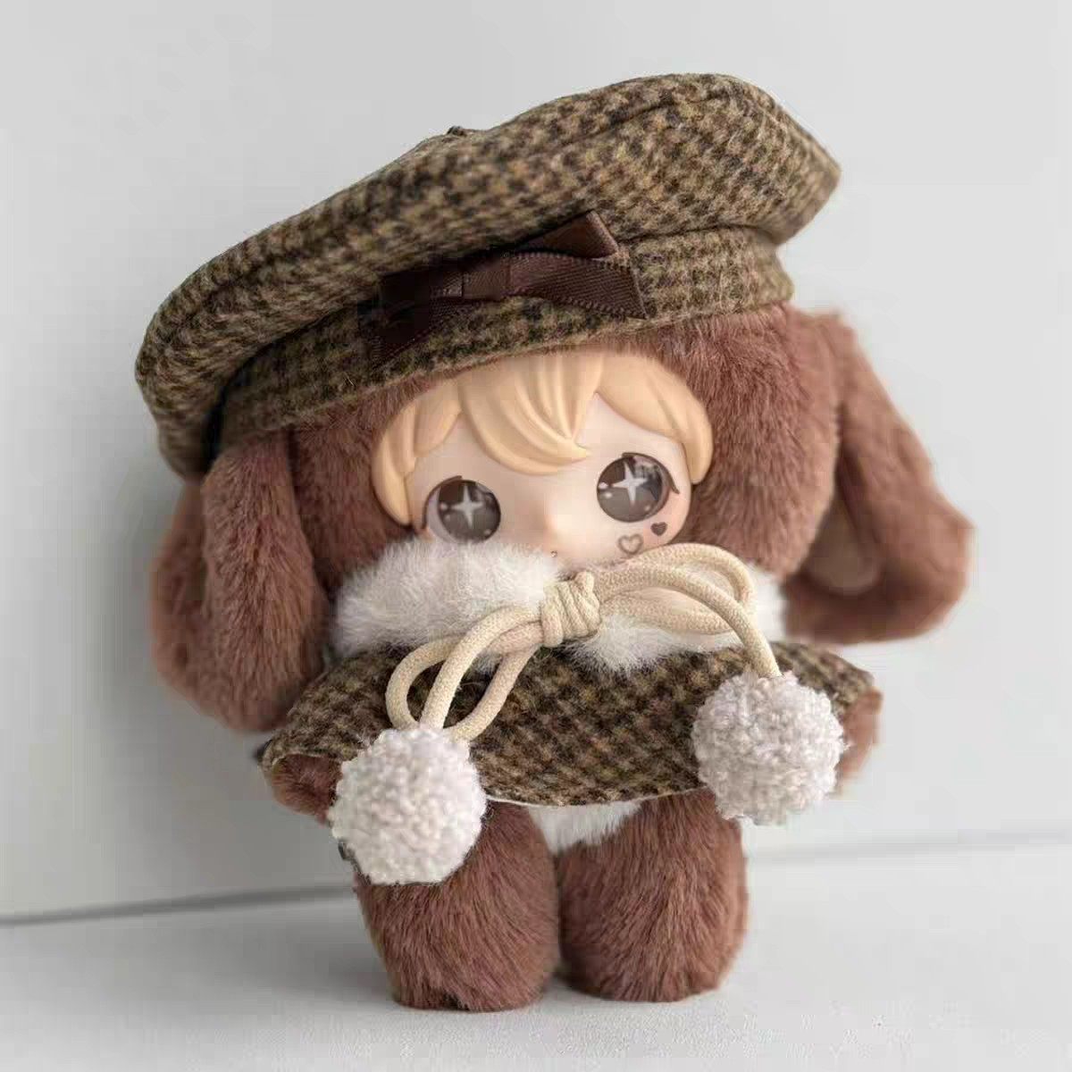 AYRTOYS兔闪闪shyshy拥暖意娃衣搪胶10cm可爱棉花娃娃毛绒小衣服,淘宝优惠券,粉丝福利购,淘宝优惠卷