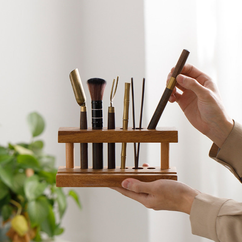 茶道茶具六君子套装高档茶笔茶夹配件用品大全胡桃木泡茶工具底座,淘宝优惠券,粉丝福利购,淘宝优惠卷