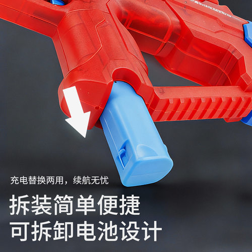 炫酷动漫电动高速连发呲水枪爆闪发光联动回膛喷水戏水打水仗玩具 - 图2