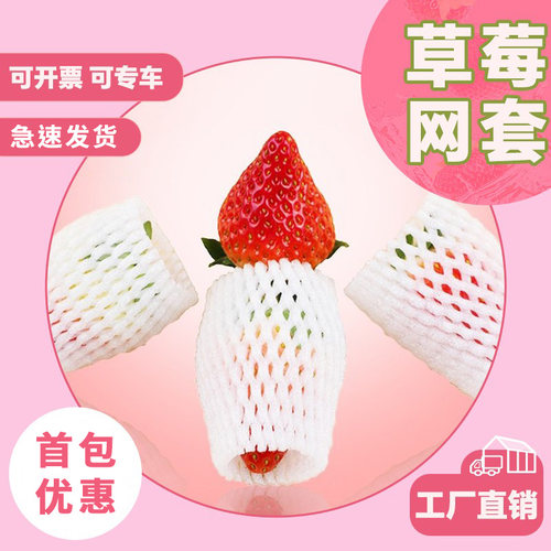 水果草莓网套批发防震保护苹果水果泡沫网兜防磕包装加厚套袋网套 - 图0
