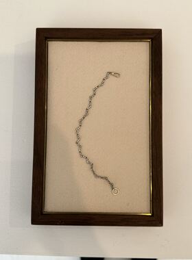 noguchi复古手工波纹钻石手链