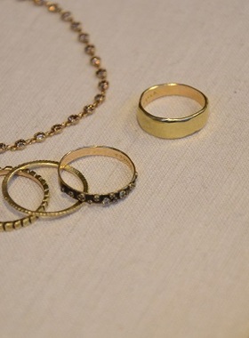 noguchi职人手工小方块复古戒指