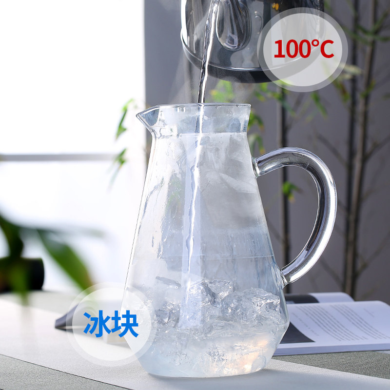 家用超大容量耐热玻璃冷水壶凉水杯套装耐高温防爆花茶凉水壶扎壶_虎窝淘