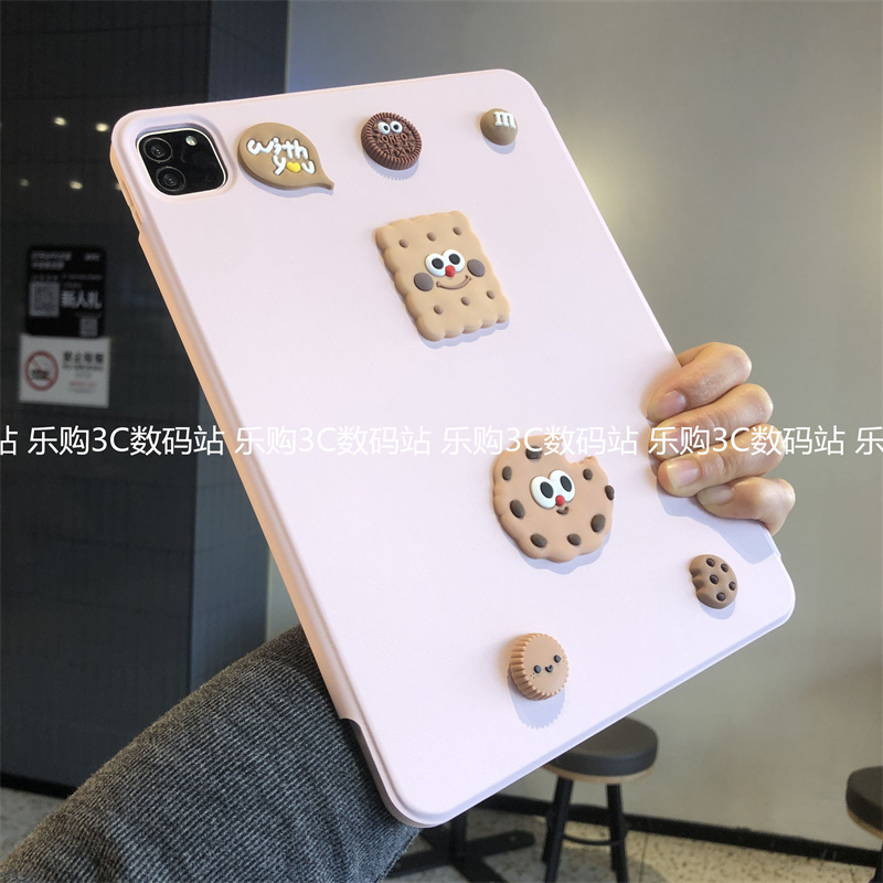 diy纽扣饼干一体3+Y折百变横竖屏适用苹果iPadPro11代硅胶壳789第10代Air76可爱10.2寸搭扣apid保护套A16卡通 - 图0