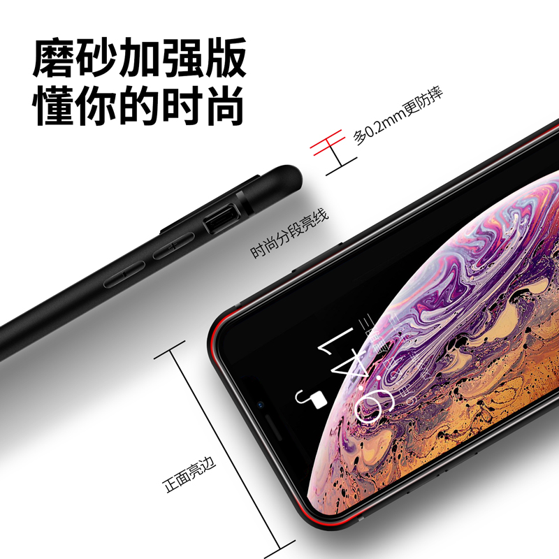 适用于苹果xr手机壳xmax磨砂iPhoneX软硅胶xs八8plus iPhone7 6Splus防摔8p全包6S男女max新款6sp黑色6保护套 - 图2