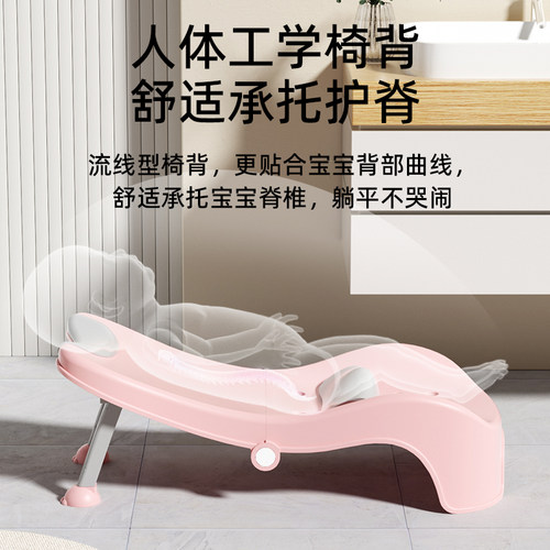 儿童洗头发躺椅宝宝洗头床洗头神器可折叠小孩洗发家用坐躺洗头凳 - 图0