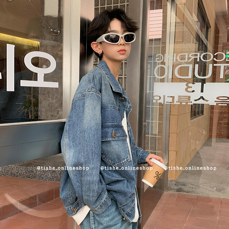 男童牛仔外套2025春秋新款中大童男装秋款夹克上衣青少年秋装潮牌,淘宝优惠券,粉丝福利购,淘宝优惠卷