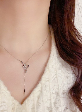 2025年新款灵蛇盘绕流苏项链小众时尚设计感个性百搭锁骨链配饰品
