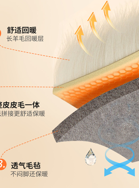 超舒适保暖鞋垫真羊毛加绒加厚