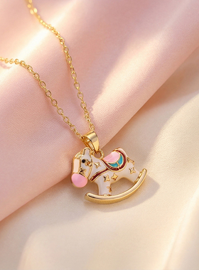 马年小马项链女毛衣项链2026年马上有钱新款锁骨链气质潮春夏配饰