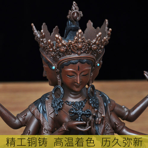 特大号尊胜佛母佛像摆件西藏工艺品藏传密宗居家佛堂客厅供奉铜像 - 图2