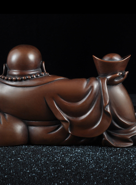 摆件大肚佛客厅弥勒佛像紫铜招财