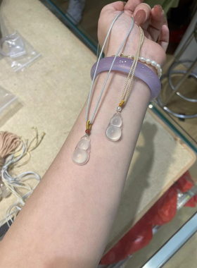 福禄天然冰种白玉髓葫芦吊坠项链吊坠平安如意挂坠玉佩男女款挂坠