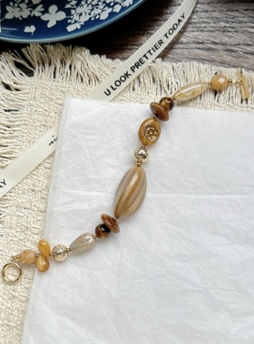 「御品丝光」进口捷克琉璃手链法式高级感手串美拉德丝绸光感手饰