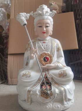 陶瓷,高白土,白色泰山奶奶,泰山老母,骊山老母,无极老母神像