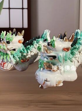 陶瓷麒麟招财摆件富贵家宅办公室装饰品乔迁祝福开业饰品礼品