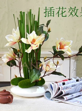 仿真蒲叶水蜡烛叶假水田园