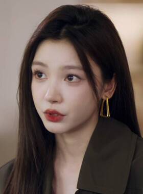 美人余易梦玲文晓晓同款耳环女