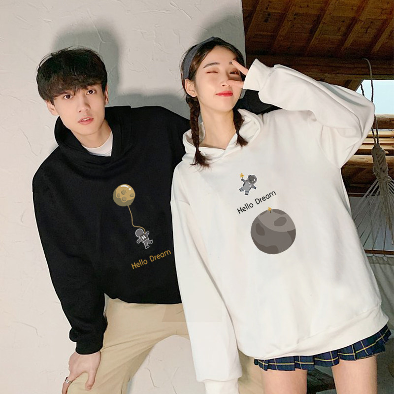 不一样的情侣装秋装两件连帽卫衣 低调的依恋卫衣/绒衫