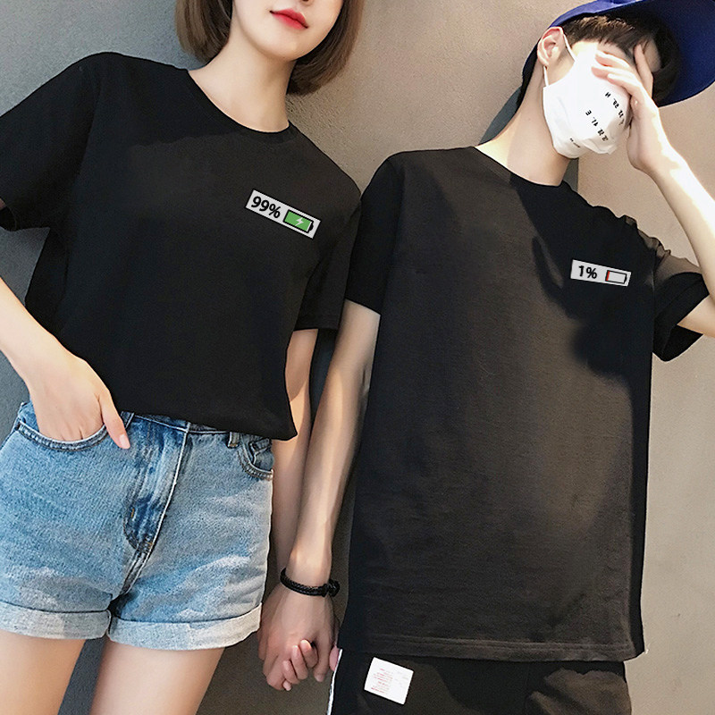 情侣装夏装小众设计感2020新款t恤 低调的依恋T恤