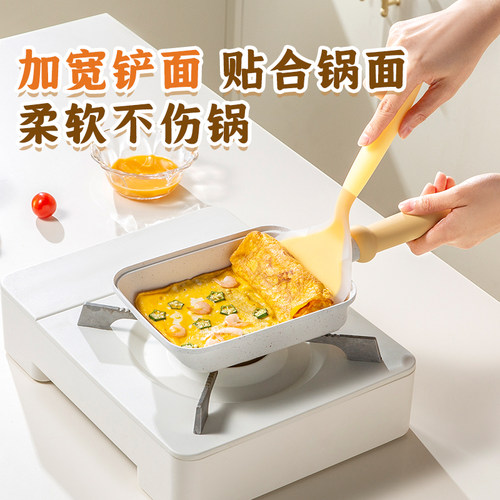 双枪硅胶锅铲耐高温烙饼勺玉子烧家用炒菜不粘锅平铲煎铲食品级 - 图1