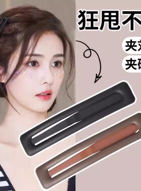 刘亦菲同款黑色磨砂发夹女