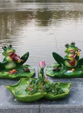 喷水大青蛙摆件花园户外动物仿真流水大天鹅模型雕塑庭院鱼池装饰