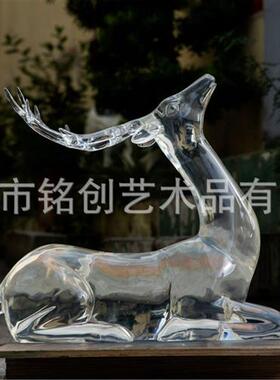 铂晶透明树脂轻奢透明摆件酒店玄关客厅现代艺术工艺品抽象创意