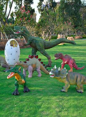 户外仿真恐龙雕塑大型动物园林景观卡通装饰商场游乐场玻璃钢摆件