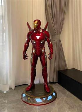 漫威钢铁侠比全身大型玻璃钢雕塑商场电影院客厅装饰落地大摆件