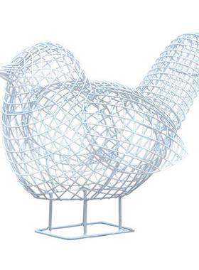 户外不锈钢镂空鸟摆件发光铁艺金属钢丝动物雕塑网格园林景观装饰