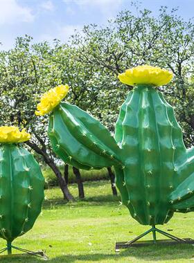 户外大型仿真仙人掌玻璃钢雕塑公园林景观小区草坪植物装饰品摆件