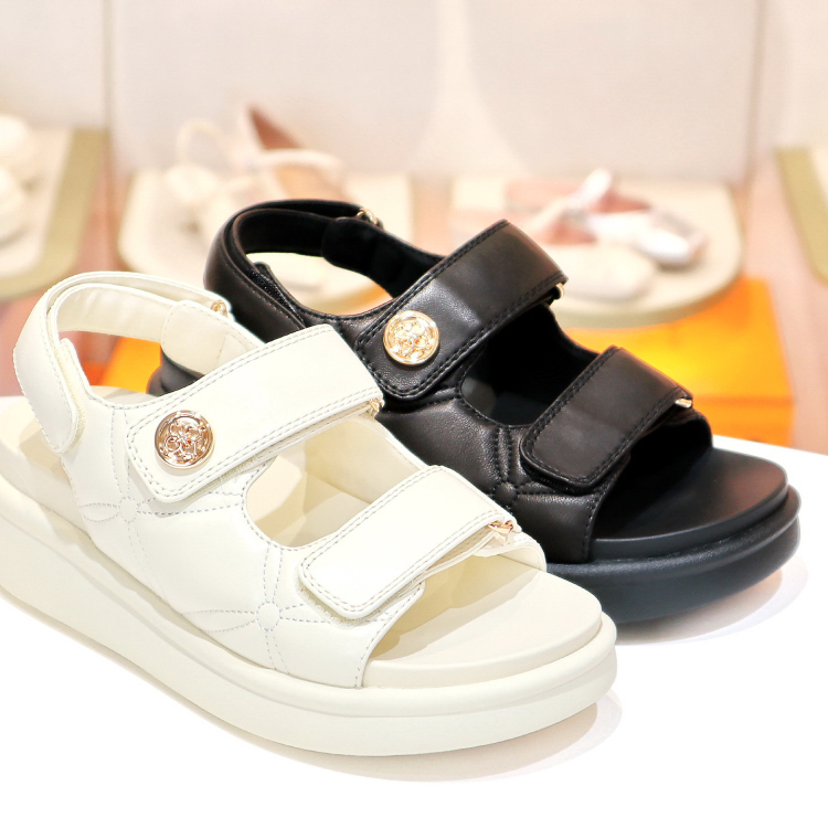 特价KISSCAT接吻猫2025真皮厚底小香风凉鞋魔术贴凉鞋KA65303-50 - 图0