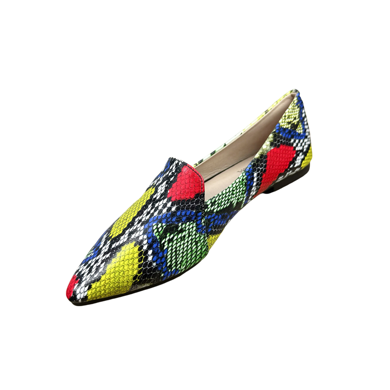 2026年秋季新款欧美风一脚蹬蛇纹单鞋女尖头平底鞋舒适豆豆鞋船鞋,淘宝优惠券,粉丝福利购,淘宝优惠卷