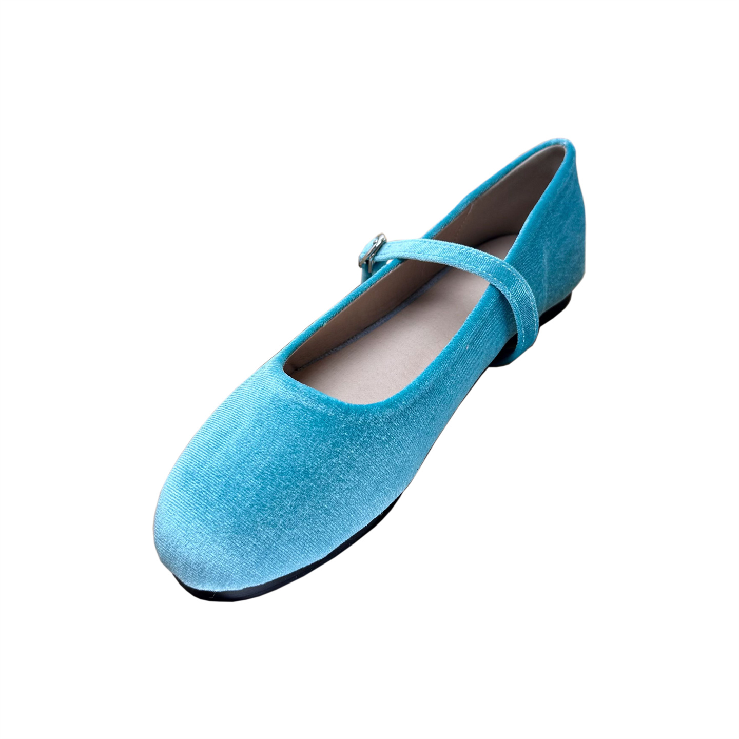 复古法式韩版一字带丝绒玛丽珍单鞋女浅口圆头平底学生鞋百搭舒适 - 图3